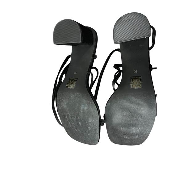 Women's Altar'd State Black Platform Sandals Heel Shoes 10 Block Strappy - Picture 6 of 11